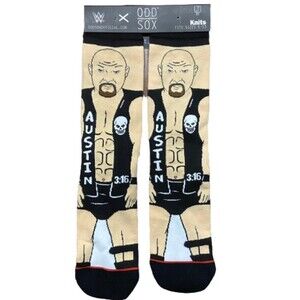 Odd Sox WWE Stone Cold Steve Austin Wrestling Knit Socks Wrestlemania Men's 6-13